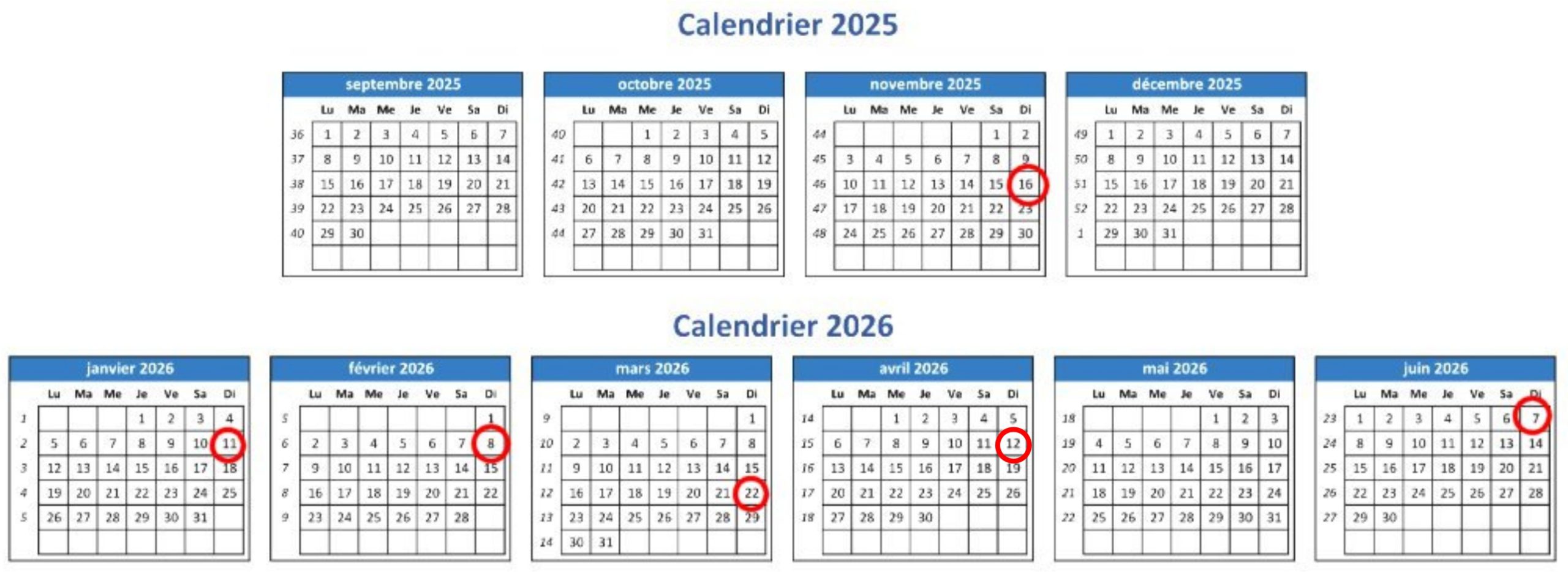 CALENDRIER 2025-2026